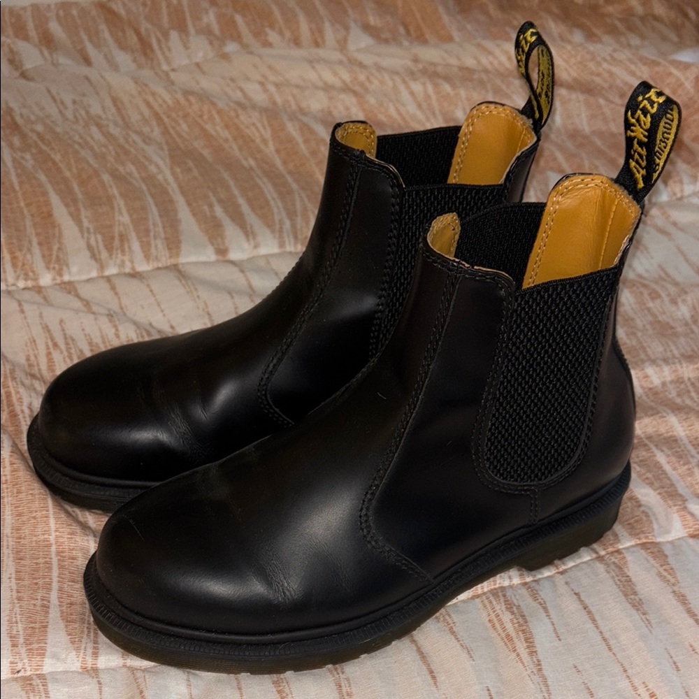Dr. Martens Black Combat Boots with Sturdy Sole